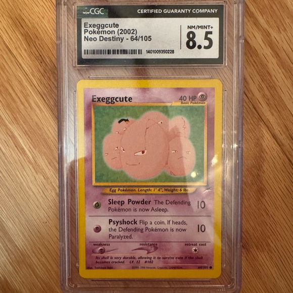 Pokemon Exeggcute Neo Destiny Card - Picture 1 of 2